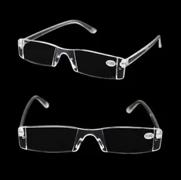 Fashion Portable White Reading Glasses Clear Rimless Eyeglasses Presbyopia 1.00-4.00 Diopter Högkvalitativ läsglasögon Gratis frakt