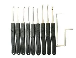 KLOM 9 pieces Pick Lock Tools Advanced Pick Set Broken Key Locksmith Tool