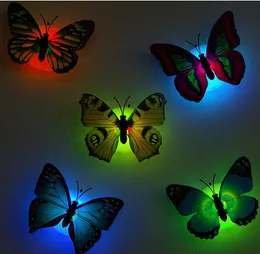 Newest 7 Color Changing Butterfly Night LED Lighting Lights Lamp Christmas Party Lights Home Room Decor Halloween Decoration drop shipping