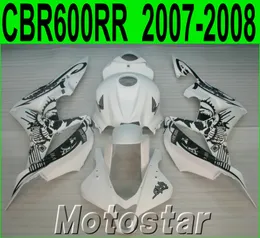 Formowanie wtryskowe Części motocyklowe do Honda Fairings CBR600RR 2007 2008 Black White Custom Fairing Kit CBR 600RR F5 07 08 LY35