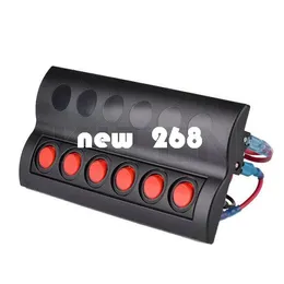 Marine Boat Splash Proof Switch Panel 6 Gang Circuit Breaker LED Indicator Rocker