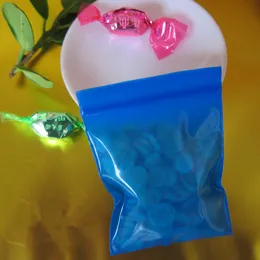 2.5x3cm Mini Självförsegling Zipper Blå plastpåsar Transparenta förpackningspåsar Tjockna återförslutningsväska påsar