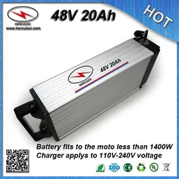 Venda quente de 48 Volts Bateria De Lítio 48 V 20Ah Para Bicicleta Elétrica Bicicletas construído em 13S30A BMS 3.7 V 2.6Ah 18650 celular + 2A carregador