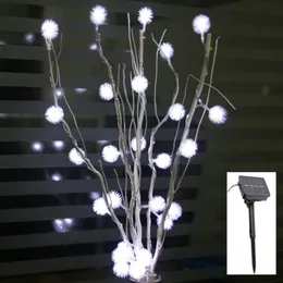 태양 LED 크리스마스 빛 눈 공 나뭇 가지 빛 25pcs Maomao 공 LED 50cm 높이 방수 야외