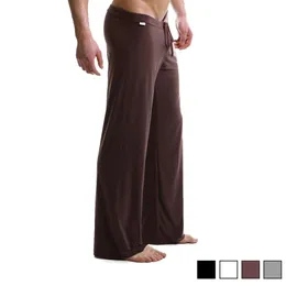 Partihandel - Man 4 Färg SilkeLy Loose Casual Pants Andningsbara Casual Byxor Drawstring Män Sport Yoga Byxor Män Lounge Byxor Pajama Byxor