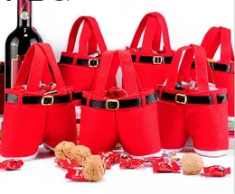 fashion christmas stocking santa pants style christmas decoration christmas wedding candy bags lovely gifts xmas bag for children cc01