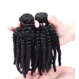 Cabelo Humano brasileiro Tece Tia Funmi Apertado Encaracolado Kinky Não Transformados Virgem Extensões de Cabelo Humano Funmi Cabelo Natural Cor Preta