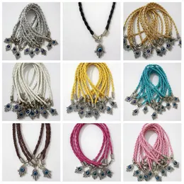 100 pcs Fatima Hand Evil Eye Charm Lucky Bracelets For Men and Women DIY Jewelry Gift