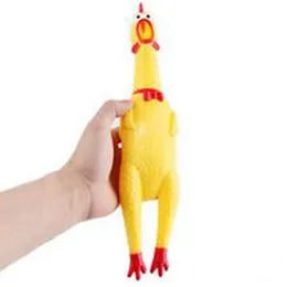 Hög kvalitetsstorlek M 31 cm leveranser dekomprimerande gummileksak Pet Creative Shrilling Chicken Dog Toys Pets Products gratis frakt