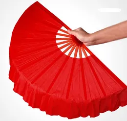 41cm Solid Svart Röd Fällbar Hand Fans Craft Dance Perfrika Bröllopsfest Souvenir Dekoration Tillbehör Z11023