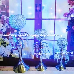 Gorąca wyprzedaż ! Crystal Candelabr Centerpieces Świecznik Świecznik Do Dekoracji Tabeli Ślubnej