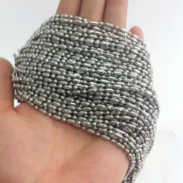 ロット10メートル2mm / 2.4mm / 3.2mmステンレス鋼ファッションライスロングショートビーズチェーンDIYジュエリー検索/アクセサリー女性をマーキングする