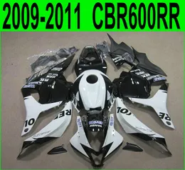 7 Prezenty + Motocykl Owalnia dla Honda Wtryskarka CBR600RR 09-11 Biały Czarny Repsol Wording Kit CBR 600 RR 2000 2011 2011 YR51
