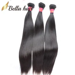 Bella hår billigt Virgin Hair 3 buntar 8 "-30" Straight Indian Human Hair Weaves Extensions Double Weft Naturlig färgfri frakt