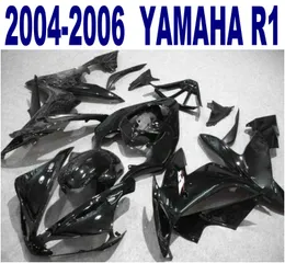 射出成形カスタマイズフェアリングキットのカスタマイズヤマハ2004-2006 YZF R1すべての光沢のある黒いフェアリングセットYZF-R1 04 05 06 Motobike VL57