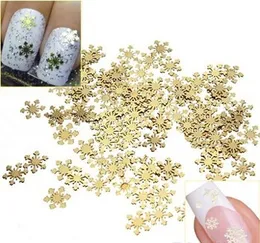 Partihandel-Nail Rhinestones 1000pcs Golden 3D Metal Sticker Decal Manicure Tool Nail Art Phone Dekoration Gratis frakt