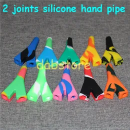 Smoking Manufacturer 2 Joints Holder Silicone Pipe Blunt Bubbler Bubble Small Hand Pipes silicone water bong nectar