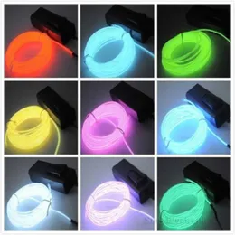 Flexibel El Wire Neon Sign Light 8Colors 3M EL / Wire Rope Tube med Controller Halloween Juldekoration för Dance Party Car Decor + Controller