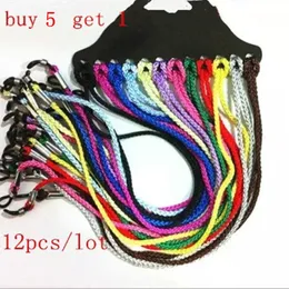 Wholesale-12pcs/lot Eyeglasses Eyewear Sunglasses Reading Glasses Cords Holder Chain String free shipping Buy 5 lot send 1 lot multicolor