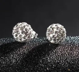 Sparkle Crystal Ball Stud Earrings Set Mixed Colors Sizes