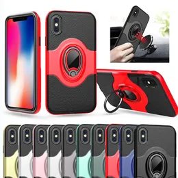 Capas de telefone celular Capa magnética de suporte de anel de carro 360 Titular Armadura Capa de couro para iPhone Pro X Xr Xs Max 8 7 6S Plus e Note 9 8 S8 S9 S10 Plus J8M2