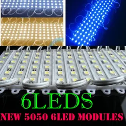 6 färger Välj högkvalitativ 6 LED-lampor 5050 SMD LED-bakgrundsbelysning Moduler Lampa DC 12V Vattentät IP65 Perfekt för kanalbokstäver