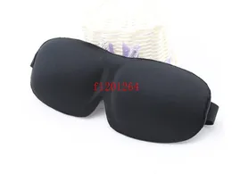 500pcs / mycket gratis frakt svart resa sömn 3d ögonmask täcke svamp ögonplåster sovande mask ingen nosewing
