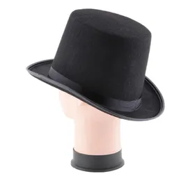 Wholesale-SIF 2018 New Fashion Wide Brim Black Hat Halloween Magician Magic Hat Jazz Hat JAN 04