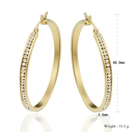 Titanium Steel Crystal Diamante Gold Earrings Fashion Joyas Big Earring For Women Jewelry