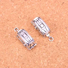 32pcs Antique Silver Plated bus Charms Pendants for European Bracelet Jewelry Making DIY Handmade 26*7*6mm