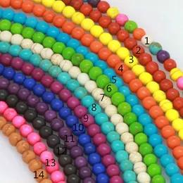 Färgglada turkos pärlor 14 färgval turkos pärlor Turkospärlor för 10mm DIY armband halsband 200PCs