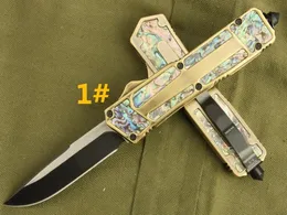 Recommend mi scab gold Abalone shell 4 models Hunting Folding Pocket Knife Survival Knife Xmas gift for men copies 1pcs freeshipping