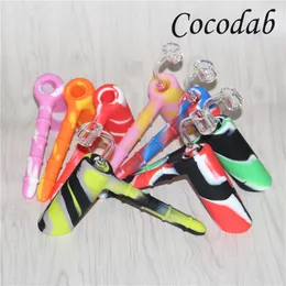 Mini Hammer Water Pipes 18.8mm Joint Silicone Hammer Percolator Bubbler Smoking Pipes silicone blunt bongs + 4mm 18.8mm male quartz nail