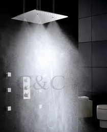 Atomizing And Rainfall Thermostat Bath Shower Faucet Set 20 Inch Two Functions Shower Head And Massage Spray 009-20W-F