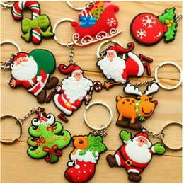 2017 Hot Santa Claus Julklapp PVC Soft Keychain Creative Christmas Tree Decoration to202