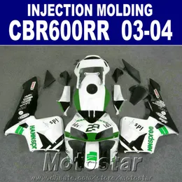 100% Fit + 7Gifts bianco per carenatura HONDA CBR 600RR 2003 2004 Stampaggio ad iniezione 03 04 CBR600RR carenatura personalizzata ABS TR3A