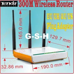 EU / UK / US / US / AU Plug New Tenda W303R W304R Беспроводной маршрутизатор 300MBPS WiFi с 4 портами широкополосного диапазона маршрутизатора Extender, Prom-