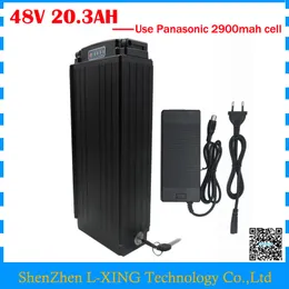 48 V 1000W elektrisk cykelbatteri 48V 20.3Ah 48V 20AH litiumjonbatteri med svansljus Använd Panasonic 2900MAH Cell 30A BMS