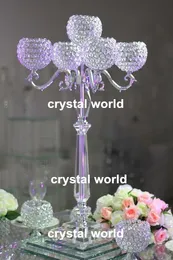 Högkvalitativa grossistkristall Candlelabra Centerpieces för bröllop / festförsörjning