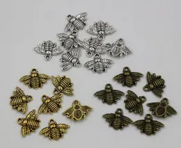 Gorąca sprzedaż ! 210 Sztuk Antique Srebrny / Złoto / Brązowy Stop Cynkowy Urocza Jednostronna Bee Urok Wisiorek 16x20mm DIY Jewelry