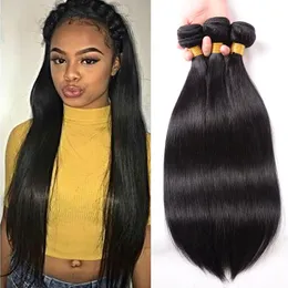 Barato Em linha reta da Malásia Virgin Cabelo Weave 3 Pacotes retas extensões de cabelo humano da Malásia produtos de cabelo humano