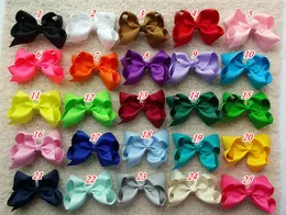 4 inch 160 pcs/lot BOWKNOT - Girl hair bow Toddler hair bows Baby hair bows Grosgrain ribbon hairbow Double Alligator clip in stock