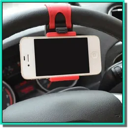 Universal Car Streeling Steering Wheel Holder SMART Clip Car Bike Mount for smart mobile sam Cell Phone GPS holder with retail box