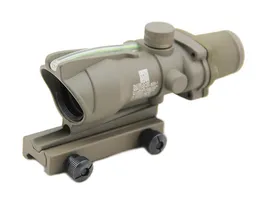 Acog Tactical 4x32 Faserquelle Scope Real Green Faser Kreuzhaargrün beleuchtetes Gewehrbereich dunkle Erde