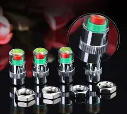 2.4 Bar Car Tire Pressure Monitoring Tool Kit Anti-Theft Lockable Tire Valve Stem Caps Indicator 4PCS/Set