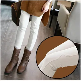 Wholesale-Plus thick velvet leggings winter 2015 new Korean ladies outer wear white feet pencil pants H0269