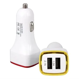 Rocket Design LED Light 5 V 2A Podwójny ładowarka samochodowa Dual USB Adapter dla iPhone 6 7 Samsung Universal Coche Cargador 100szt