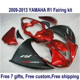 ヤマハYZF R1 2009 2011年2011年2012年2011年013 2013 2013 2013 2013 2012 2013 2013 2013 2013 Matte Black Red Fairing Kit 09-13 HA70