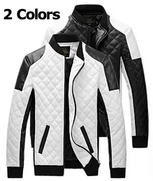 2015 New Spring Fashion Mäns Jacka Enkel Hit Färg PU Läder Jacka Motorcykeljacka Slim Mäns Winter Coat Mens Jackor Mäns Outwear