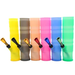 Neue gefaltete tragbare 7,9-Zoll-Silikon-Bong-Wasserpfeifen, Kunststoff-Glasbongs, Filter-Silikon-Öl-Rig für Tabak-Rauchpfeifen, trockene Kräuter